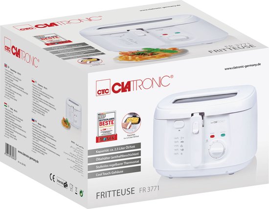 Clatronic FR 3771 Friteuse 2,5 L 1800 W Wit frituurpan - Image 6