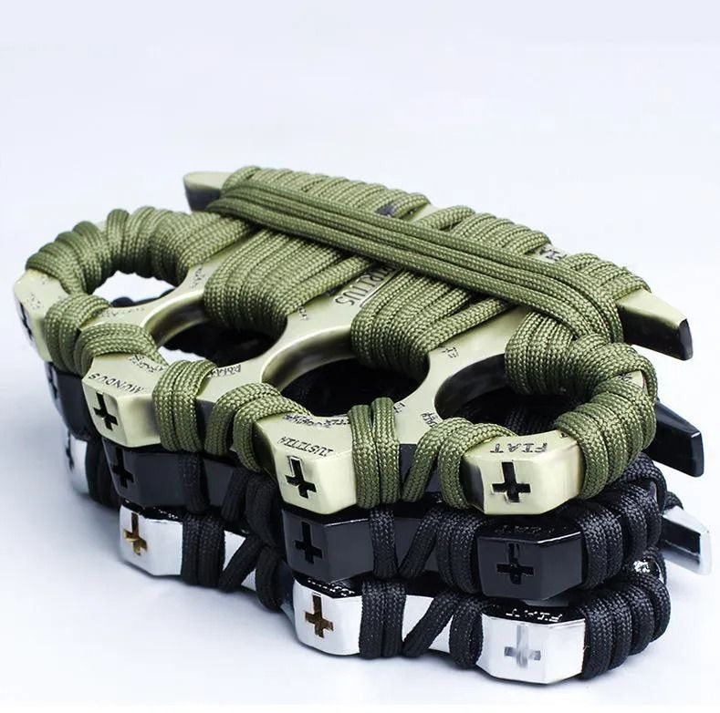 Metal Knuckle Duster Strong Large Thick Metal Knuckle Duster Finger Tiger Iron Fist Zinc Alloy High Hardness Outdoor EDC Self Defense Vehicle Window Breaker Tool - Image 1
