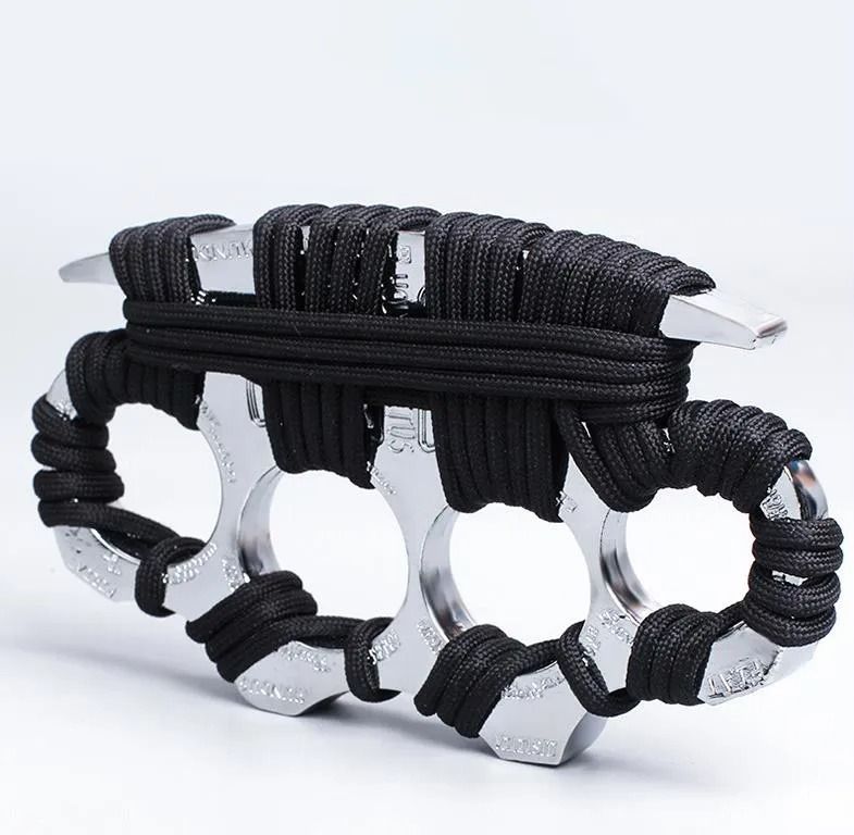 Metal Knuckle Duster Strong Large Thick Metal Knuckle Duster Finger Tiger Iron Fist Zinc Alloy High Hardness Outdoor EDC Self Defense Vehicle Window Breaker Tool - Image 3