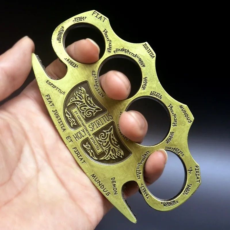 Thick Brass Knuckle Dusters Thickened And Widened Metal Brass Knuckle Duster Finger Tiger Safety Self Defense Outdoor Camping Security Pocket Backpack EDC Tool - Image 1