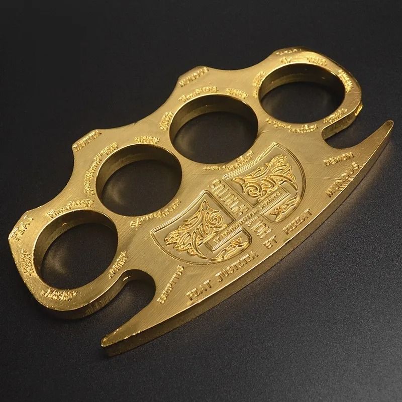 Thick Brass Knuckle Dusters Thickened And Widened Metal Brass Knuckle Duster Finger Tiger Safety Self Defense Outdoor Camping Security Pocket Backpack EDC Tool - Image 3