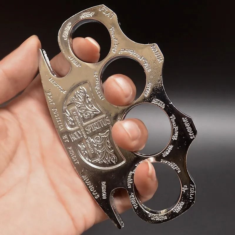 Thick Brass Knuckle Dusters Thickened And Widened Metal Brass Knuckle Duster Finger Tiger Safety Self Defense Outdoor Camping Security Pocket Backpack EDC Tool - Image 4