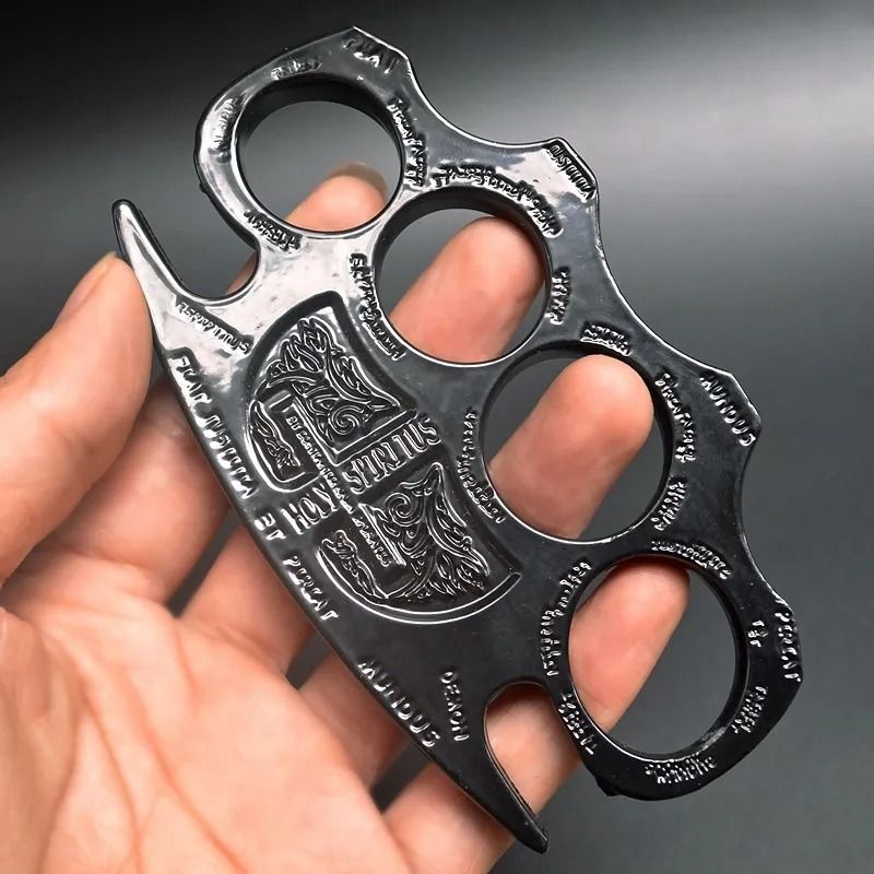 Thick Brass Knuckle Dusters Thickened And Widened Metal Brass Knuckle Duster Finger Tiger Safety Self Defense Outdoor Camping Security Pocket Backpack EDC Tool - Image 5