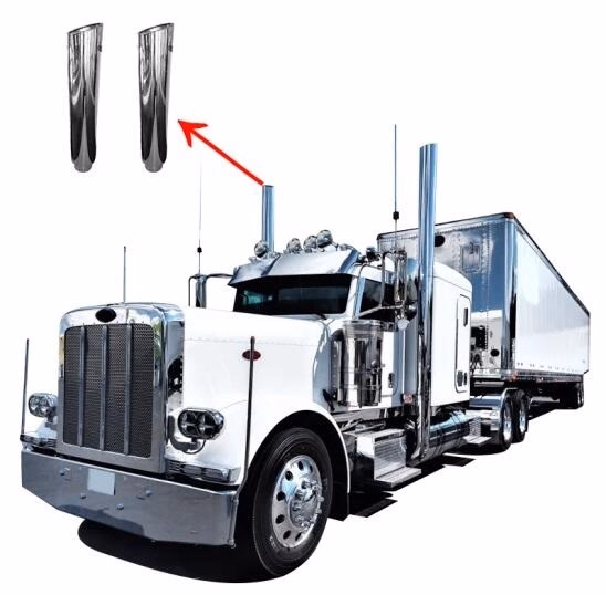 Truck Accessories Chrome Exhaust Curved Top Peterbilt Stacks Pipe for Truck Freightliner - Image 2