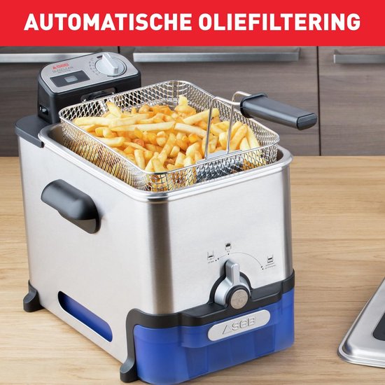 Friteuse 3,5 Liter – 2300W – Automatische Olie-/Vetfiltering – Digitale Timer – Voor 1,2 kg Friet - Image 4