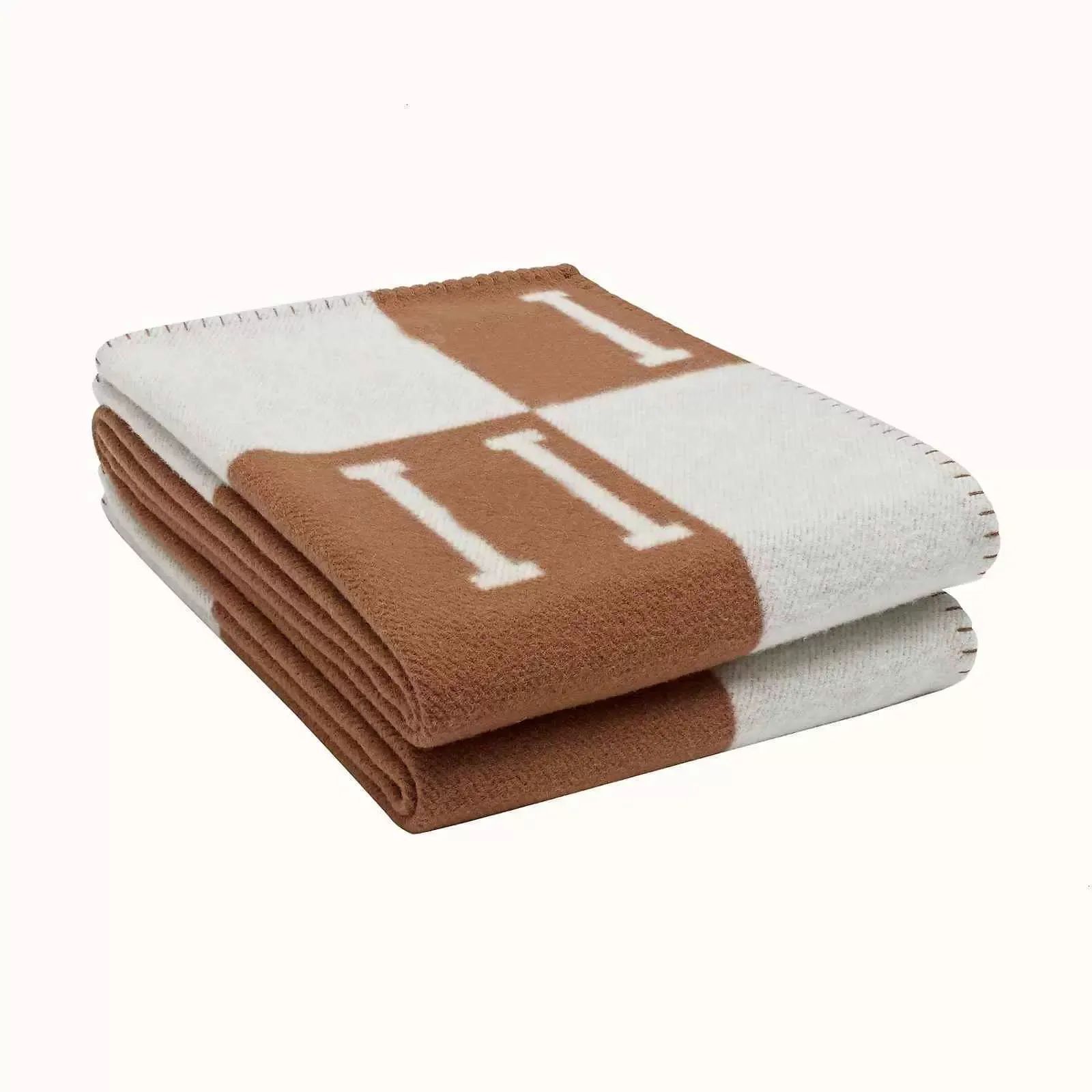 Letter Cashmere Designer Blanket Soft Woolen Scarf Shawl Portable Warmth Thickening Plaid Sofa Bed Fleece Knitted Blanket - Image 1