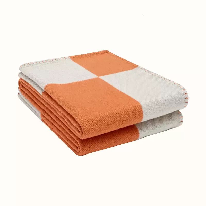 Letter Cashmere Designer Blanket Soft Woolen Scarf Shawl Portable Warmth Thickening Plaid Sofa Bed Fleece Knitted Blanket - Image 2