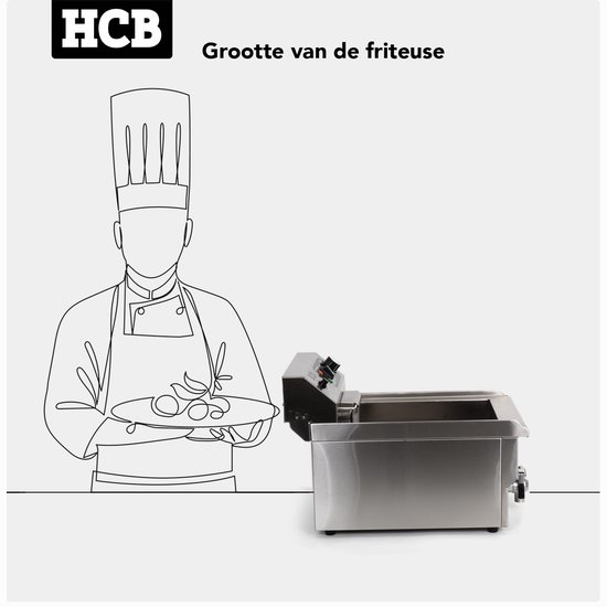 HCB® - Professionele Horeca - Friteuse - liter - 230V - RVS / INOX - (BxDxH) - kg - Image 5