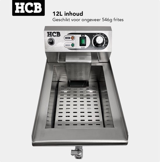 HCB® - Professionele Horeca - Friteuse - liter - 230V - RVS / INOX - (BxDxH) - kg - Image 6