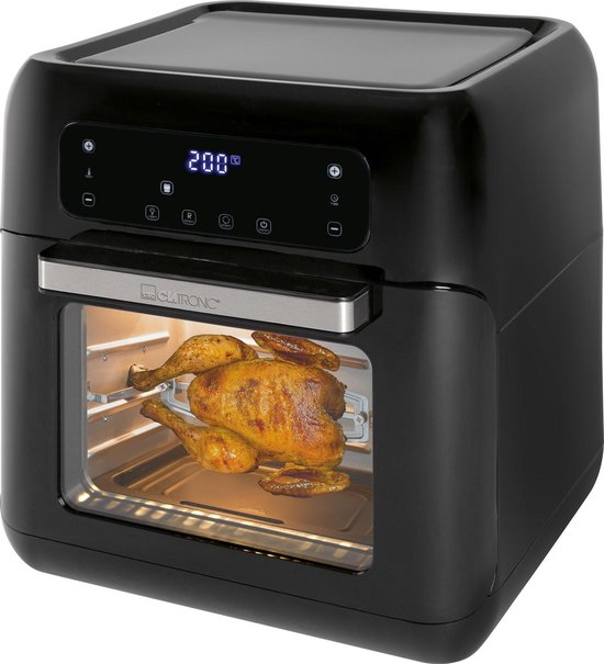 Clatronic FR 3747 H hetelucht-friteuse, olie- en vetvrij, 11 liter, sensor touchbediening, LED-display, zwart - Image 1