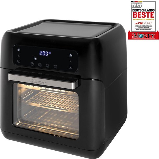 Clatronic FR 3747 H hetelucht-friteuse, olie- en vetvrij, 11 liter, sensor touchbediening, LED-display, zwart - Image 2