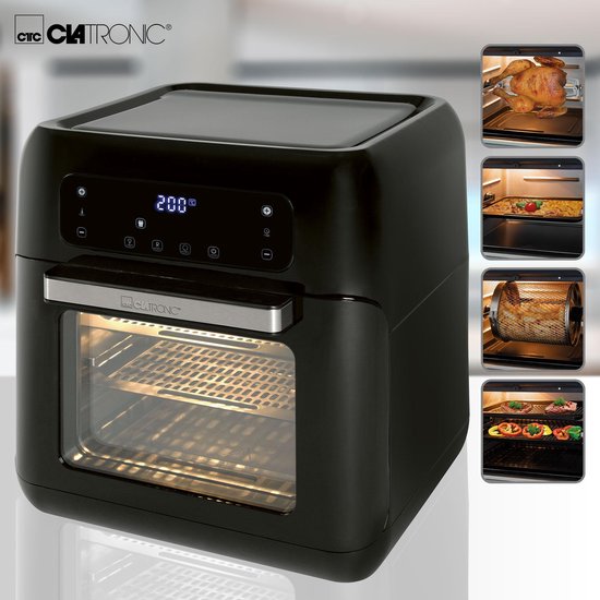 Clatronic FR 3747 H hetelucht-friteuse, olie- en vetvrij, 11 liter, sensor touchbediening, LED-display, zwart - Image 4