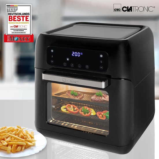 Clatronic FR 3747 H hetelucht-friteuse, olie- en vetvrij, 11 liter, sensor touchbediening, LED-display, zwart - Image 9
