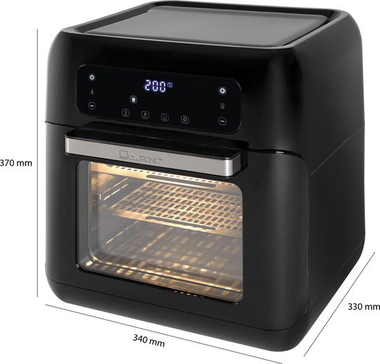 Clatronic FR 3747 H hetelucht-friteuse, olie- en vetvrij, 11 liter, sensor touchbediening, LED-display, zwart - Image 10