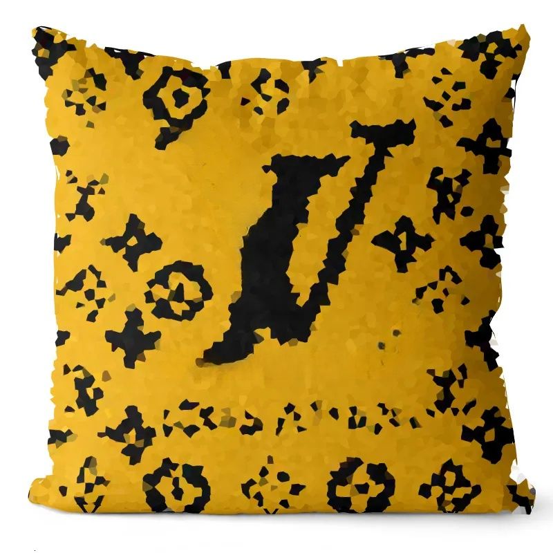 Printed Throw Pillow Covers Quality Designer Black And White Throw Classic Letter Printed Home Cover Minimalist Sofa Decoration Cushion 45x45cm Pillow Core Detachable - Image 5