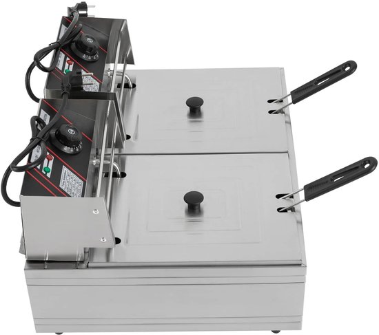 Eszenzics™ Friteuse XXL Pro7 - 12 liter - 2 x 2500W - Dubbele mand - Verlengde handgrepen 20cm - Commercieel of thuisgebruik - Restaurant - Friture - Snackbar - Friet - Frietpan - Image 5