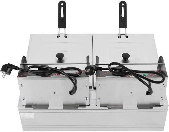 Eszenzics™ Friteuse XXL Pro7 - 12 liter - 2 x 2500W - Dubbele mand - Verlengde handgrepen 20cm - Commercieel of thuisgebruik - Restaurant - Friture - Snackbar - Friet - Frietpan - Image 15