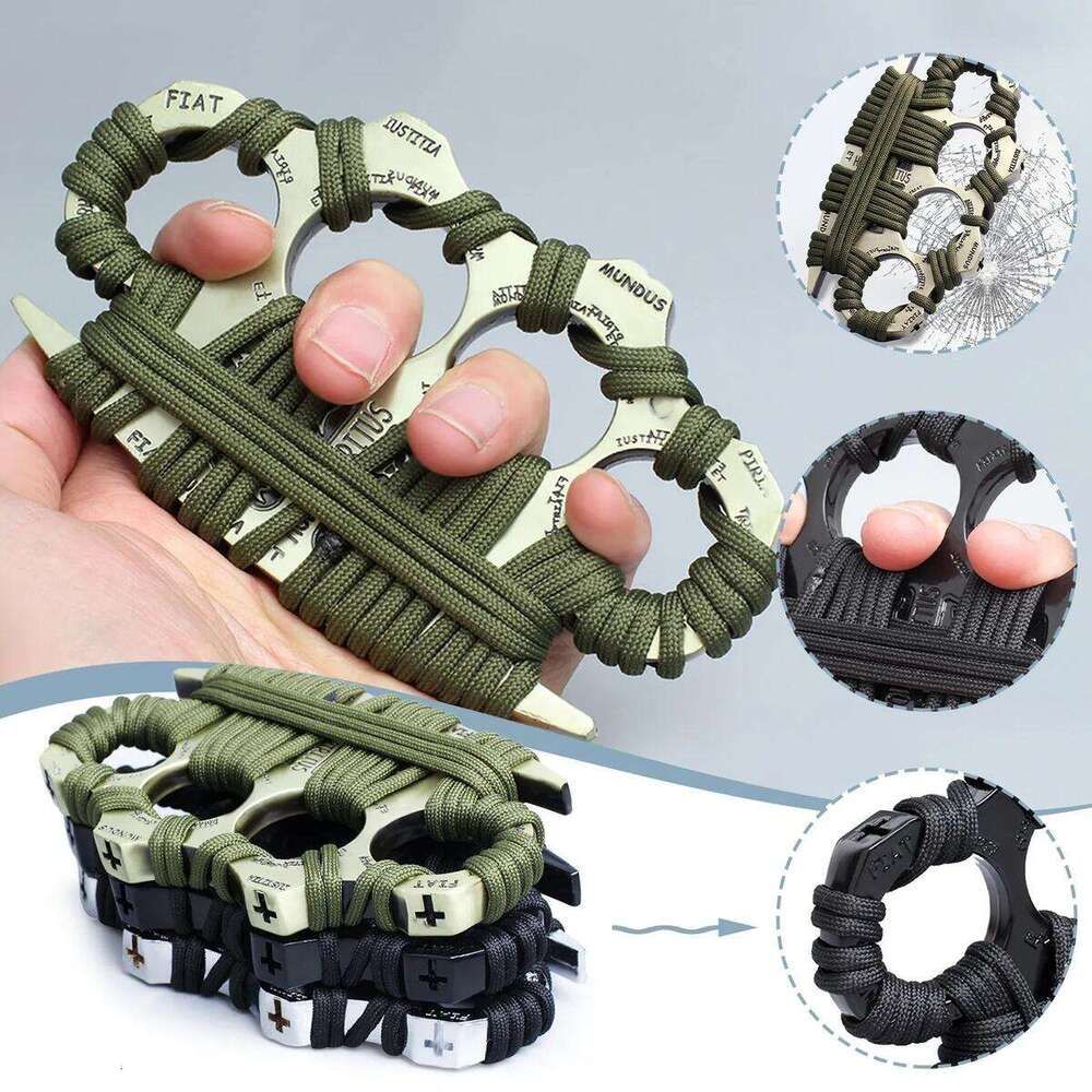 Self Defense Knuckle Duster Tiger Safety Defense Four Finger Knuckle Duster Outdoor Self Defense Portable Pocket EDC Bracelet Tool - Image 2