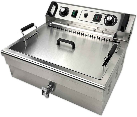 HCB® - Professionele Horeca frituurpan - Friteuse - liter - RVS / INOX - (DxBxH) - Image 1