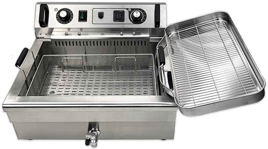 HCB® - Professionele Horeca frituurpan - Friteuse - liter - RVS / INOX - (DxBxH) - Image 3