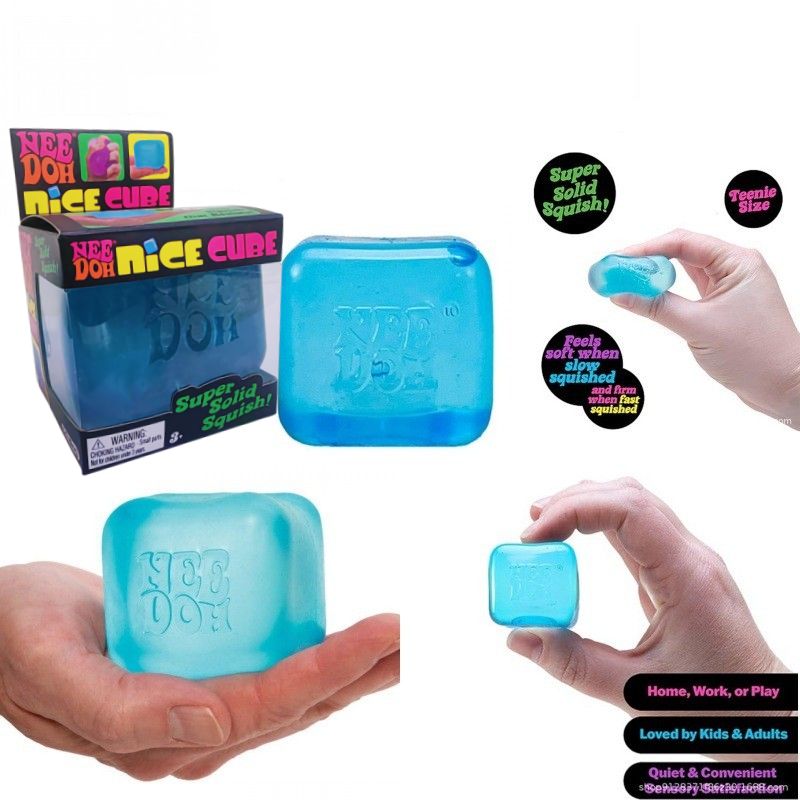 Nee Doh Ice Cube Shaped Fidget Toy Stress Relief Ball Soft Squishy Sensory Ball Needoh Nice Cube Fidget Cube Anti-Anxiety Squeeze toys Maltose Decompression Toy - Image 5
