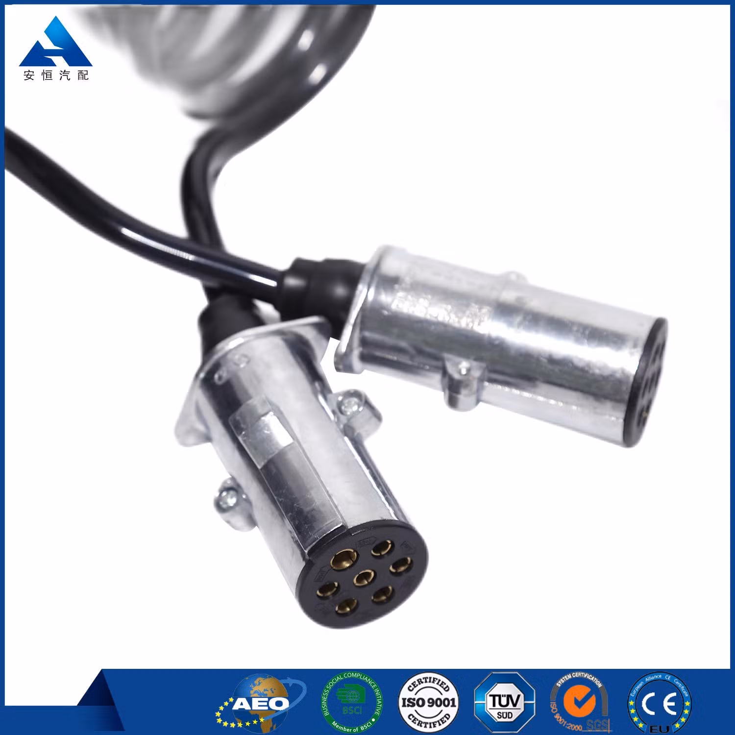 7 Pin 15′ Seven Electric Coil Connector Cable for Mack Vnl Freightliner Truck Trailer Parts Hot of Sale - Image 3