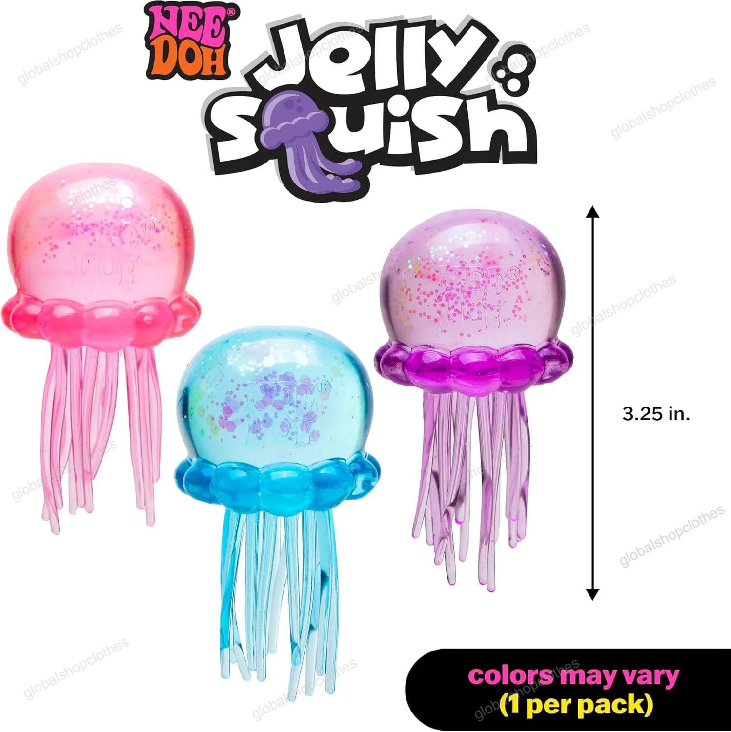 Jelly Squeeze Toy Needoh Nice Cube 8cm Pinching Jelly Squeezing Toy Jellyfish Shape Swinging Tentacles Bring Sensory Fun Parent Child Interactive Supplies Sea Shipping - Image 1