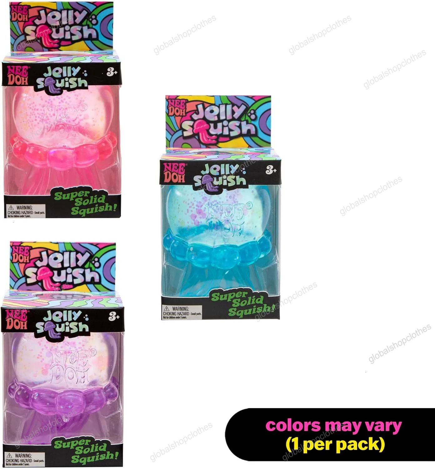 Jelly Squeeze Toy Needoh Nice Cube 8cm Pinching Jelly Squeezing Toy Jellyfish Shape Swinging Tentacles Bring Sensory Fun Parent Child Interactive Supplies Sea Shipping - Image 2