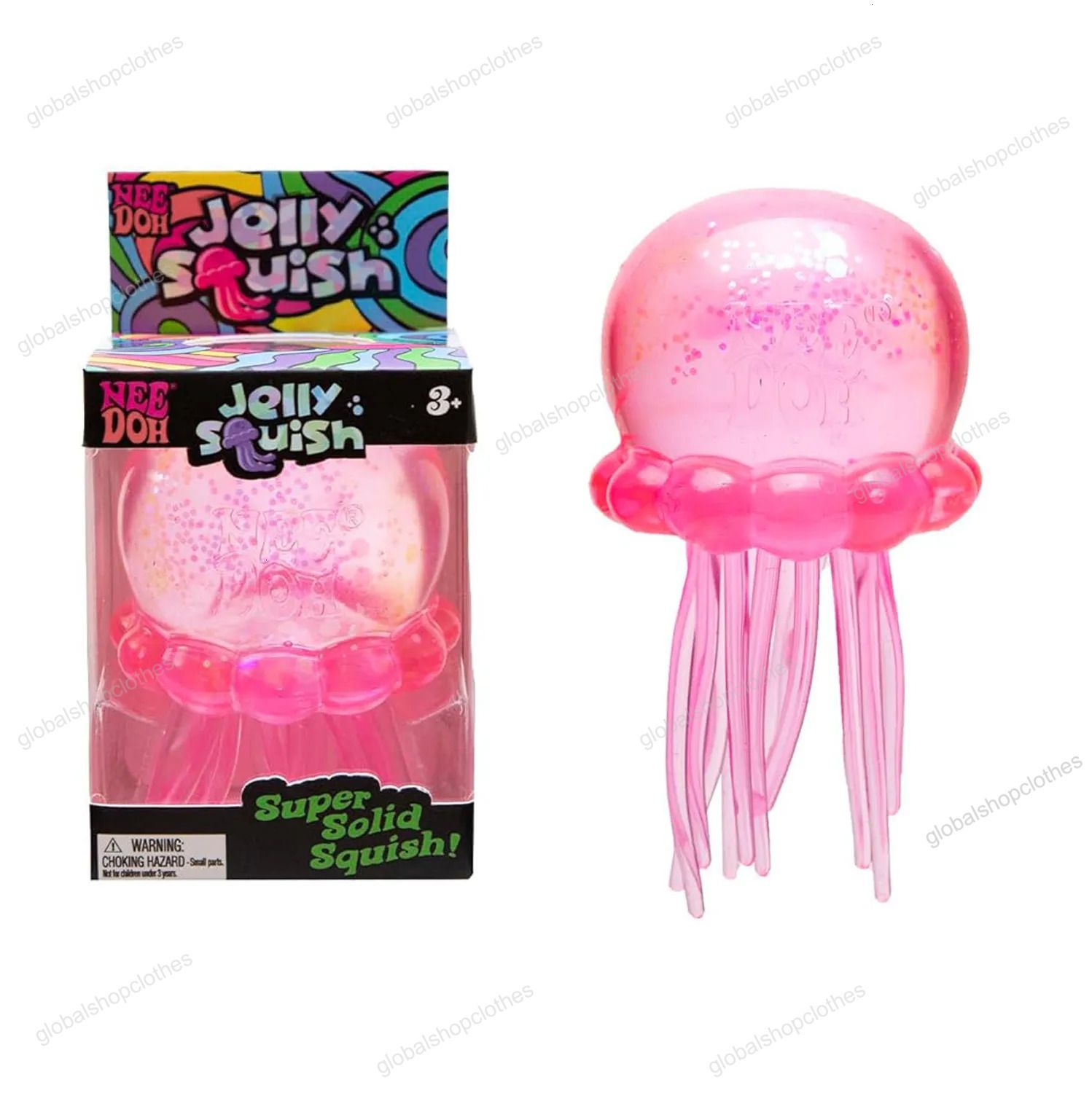 Jelly Squeeze Toy Needoh Nice Cube 8cm Pinching Jelly Squeezing Toy Jellyfish Shape Swinging Tentacles Bring Sensory Fun Parent Child Interactive Supplies Sea Shipping - Image 3