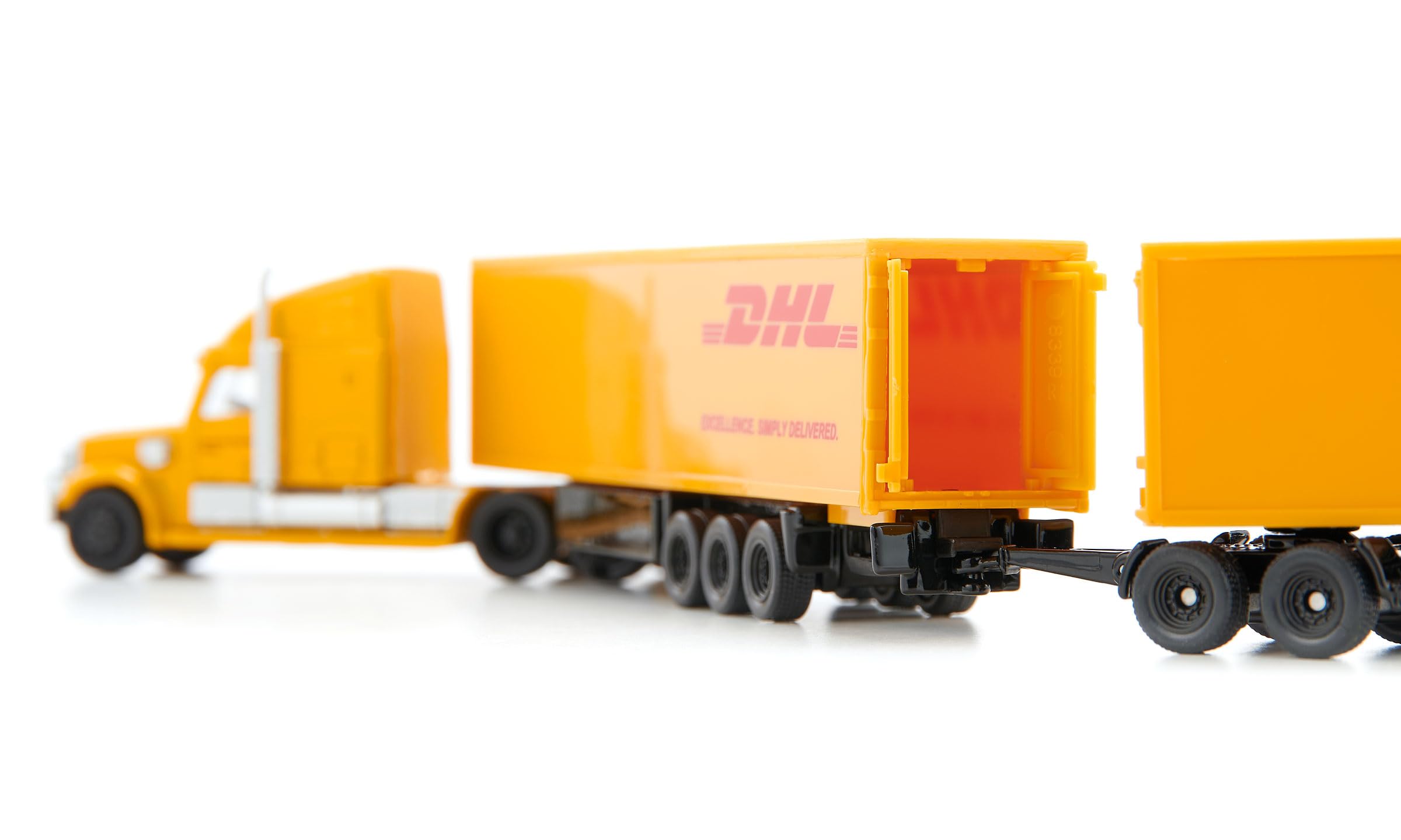 Siku 1806, Freightliner DHL Road Train, Tractor with Trailer and Trailer, 1:87, Metal/Plastic, Yellow, Detachable Trailer, Opening Trailer Doors - Image 5