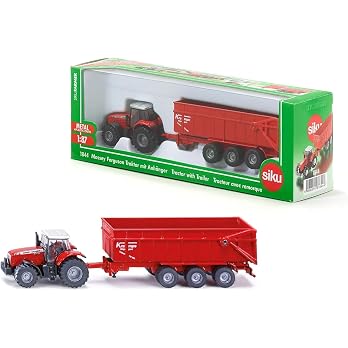 siku 1837 Low Loader with 2 John Deere Tractors, 1:87, Metal/Plastic, Green, Folding Tailgate - Image 5
