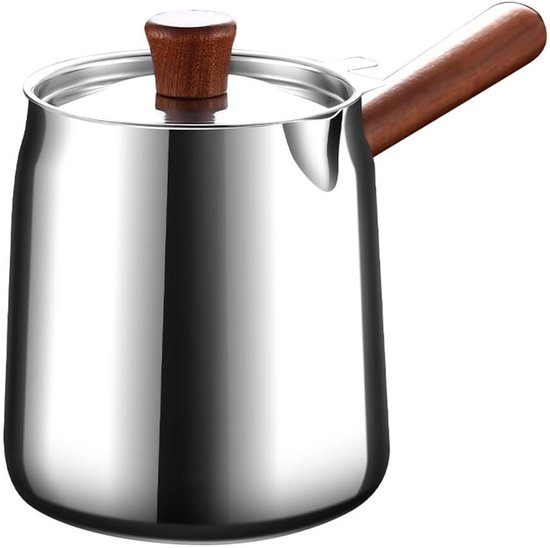 Frituurpan Roestvrij Staal - Friteuse Walnoot Handvat - Thuis Frituren - Oliefiltratiesysteem - 2 Liter - Zilver - Image 7