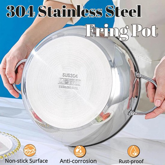 Friteuse Pot - Frituurpan - Gezond Frituren - Temperatuurregeling - 42 Liter - Zilver - Image 5