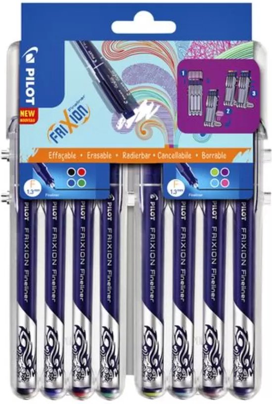 Pilot FriXion Fineliner stuks set - Set met uitwisbare fineliner stift met 0,45 - Image 6