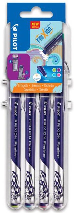 Pilot FriXion Fineliner stuks set - Set met uitwisbare fineliner stift met 0,45 - Image 1