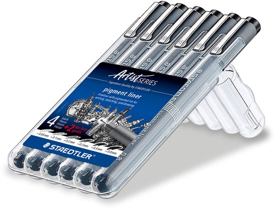 STAEDTLER - Artist Series - pigment liner - PROMO box 6 st (4 + 2 GRATIS) - Image 3