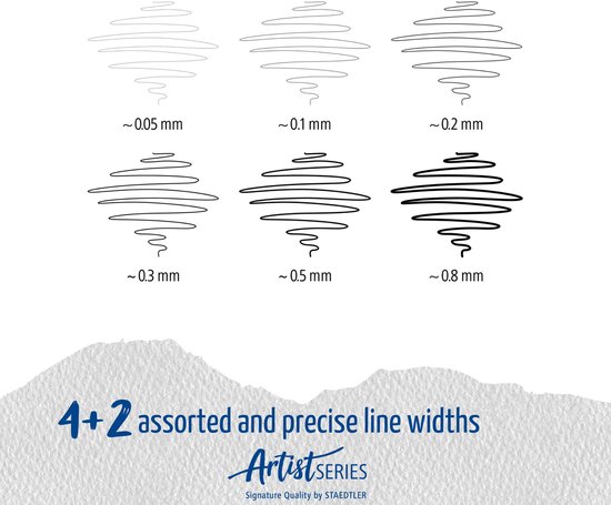 STAEDTLER - Artist Series - pigment liner - PROMO box 6 st (4 + 2 GRATIS) - Image 5