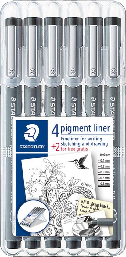 STAEDTLER - Artist Series - pigment liner - PROMO box 6 st (4 + 2 GRATIS) - Image 7