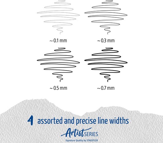 STAEDTLER - Artist Series - pigment liner 308 - fineliner - box met 4 lijnbreedten - Image 5