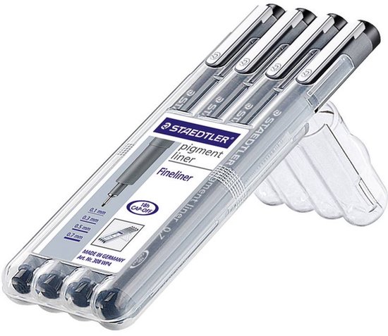 STAEDTLER - Artist Series - pigment liner 308 - fineliner - box met 4 lijnbreedten - Image 6