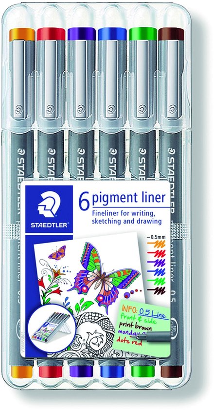 Pigment liner fineliner - box - 6 kleuren - Image 4