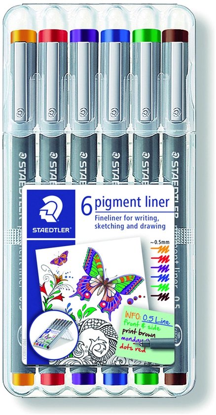 Pigment liner fineliner - box - 6 kleuren - Image 5