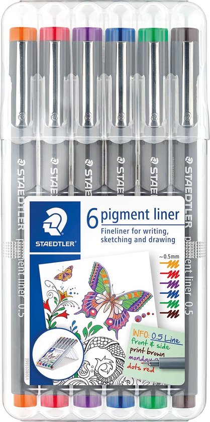 Pigment liner fineliner - box - 6 kleuren - Image 12