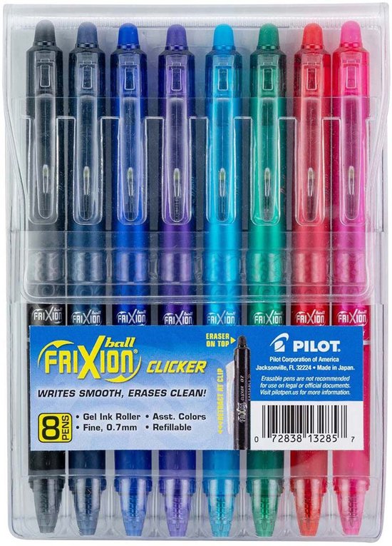 Pilot - FriXion Ball Clicker Erasable Fine Point Pens - 8 stuks