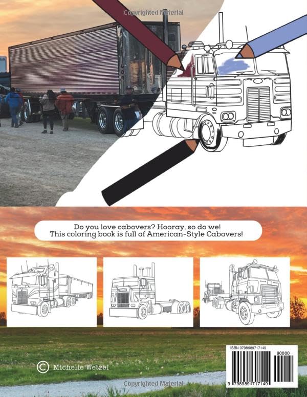 Duck Duck Semi Truck: Cab Over Edition: 50 Hand-Drawn American COE Coloring Pages for Kids and Adults | Freightliner, Peterbilt, Kenworth, International & Mack - Image 2
