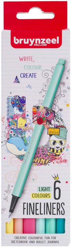 Bruynzeel Fineliner Set Licht 6 Kleuren - Image 3