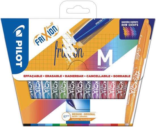 Pilot FriXion - Rollerball pennenset - uitwisbaar - 15 kleuren - in blister