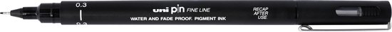 Uni Pin Fine Liner - 0.3mm zwarte schetspen - Image 1
