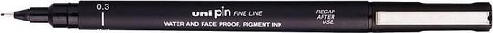 Uni Pin Fine Liner - 0.3mm zwarte schetspen - Image 5