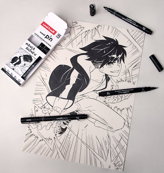 Uni Pin sketching set 5 stuks - Fineliner set voor Schetsen - Image 2